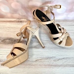 YSL Tribute 75 Nude Patent Pumps sz 37.5